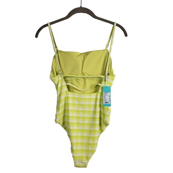 NEW Seafolly Size 6 Green and White Striped One Piece Swimsuit Adjustable Straps - Picture 8 of 16